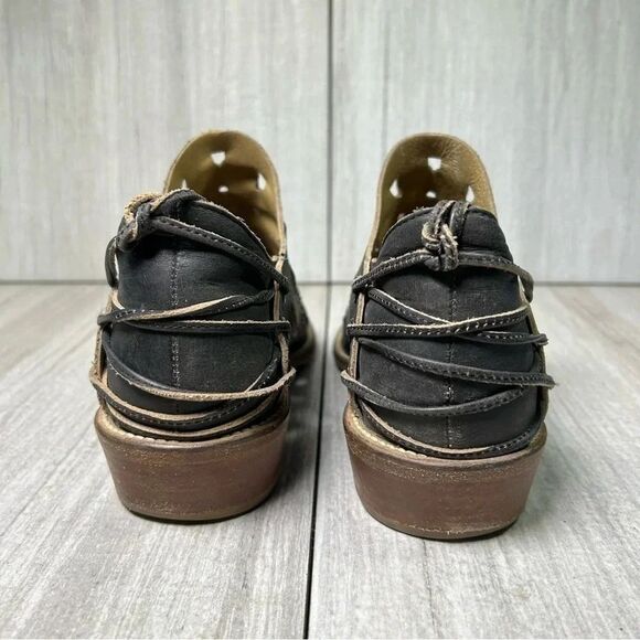 Musse & Cloud Anisse Anthropology Black Leather Ankle Shoe Booties Womens Size 7 - Picture 7 of 10